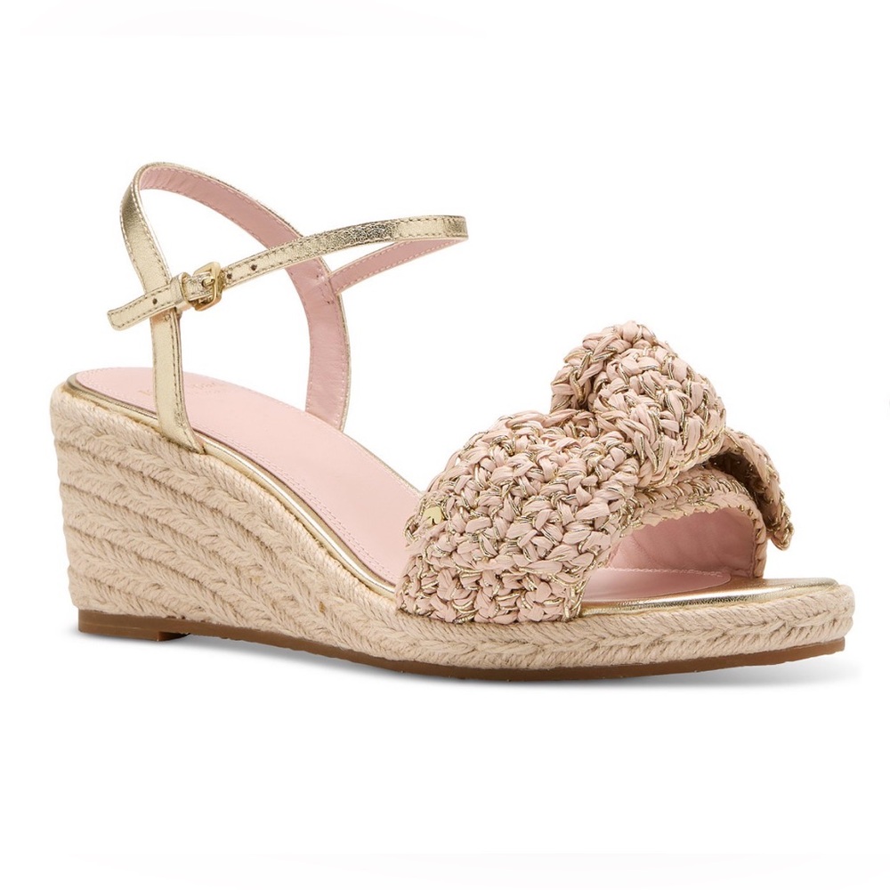 Kate Spade Leandra Raffia Wedge Sandals